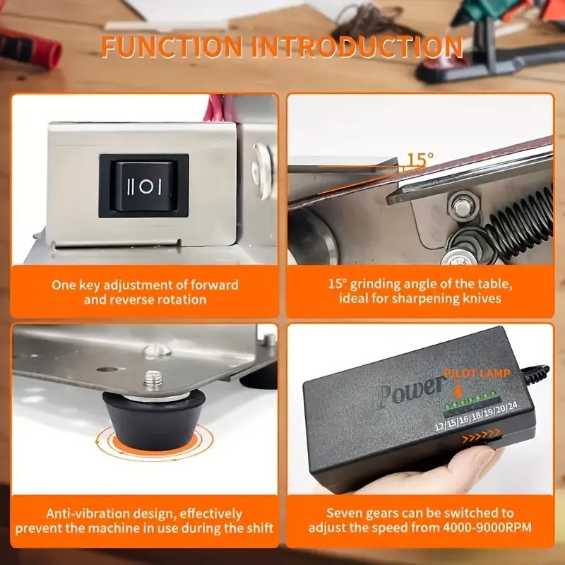 Mini Electric Grinder Belt Sander Polishing Grinding Knife DIY Sharpener Machine