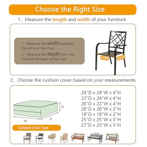 Outdoor Cushion Covers Replacement 18x18 Waterproof 18"x18"x2"--2 Covers Blue