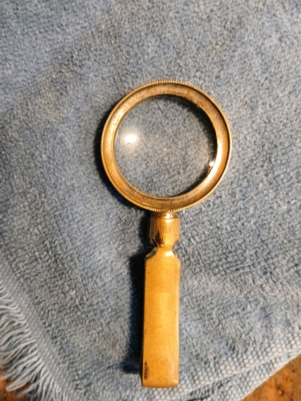 Antique French Brass Folding Magnifying Glass-Dèposè-Swivel Pocket Loupe c.1900