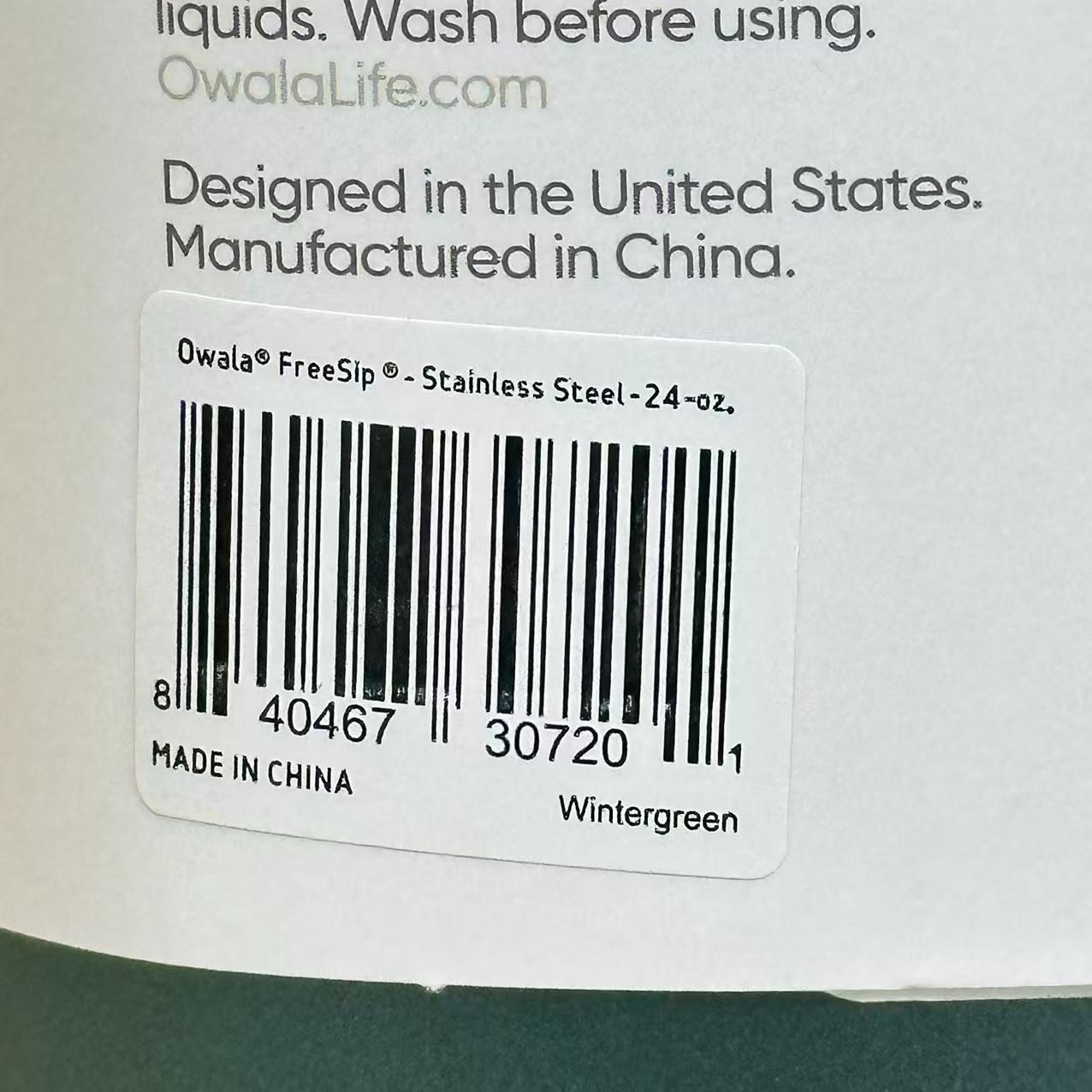 Special Edition Owala 24oz Stainless Steel FreeSip Water Bottle - Wintergreen