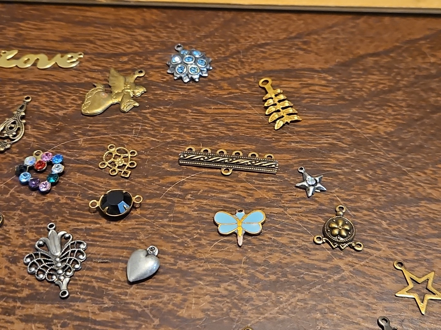 Lot Of 50 Mixed Parts Pcs France Vintage 60s Brass Stampings Findings Jewelry 23