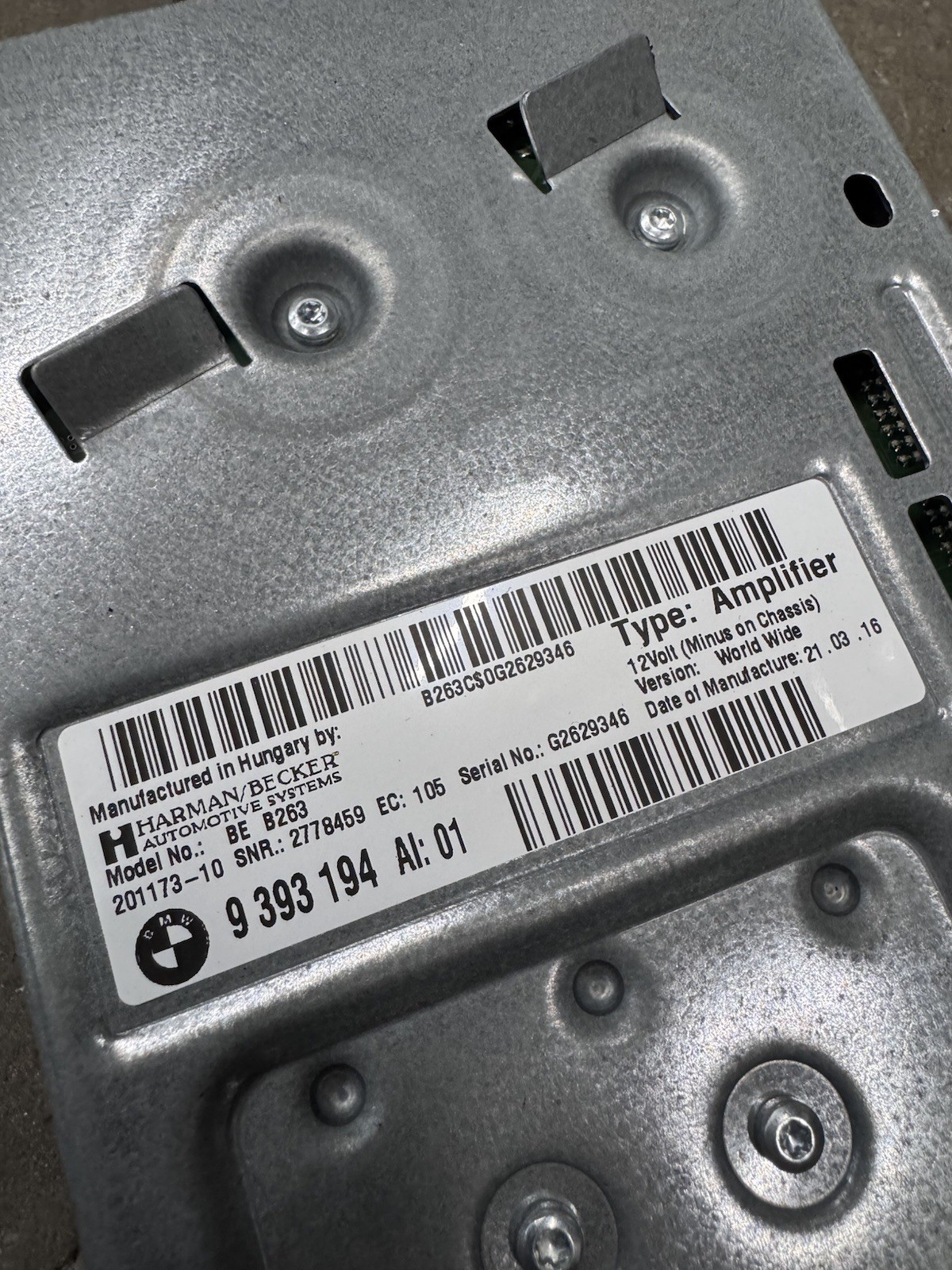 BMW M3 M4 F80 F82 Amplifier Amp harman kardon B263