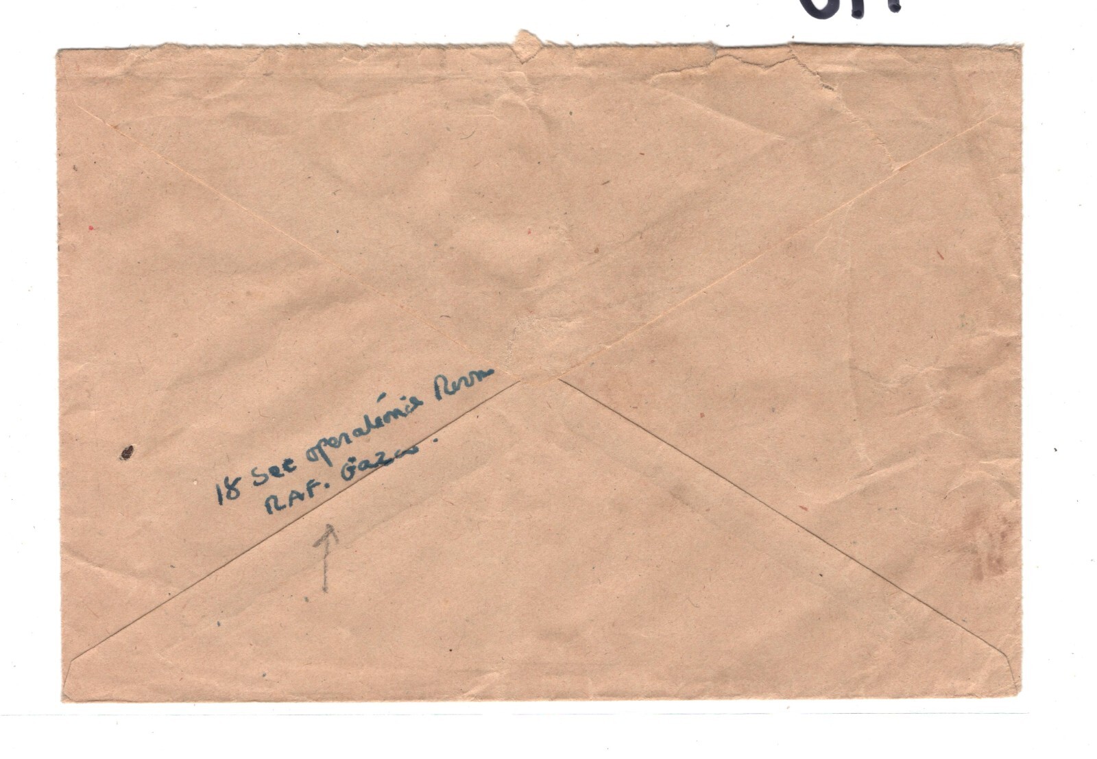 PALESTINE WW2 GB Forces *RAF GAZA* (Reverse) CENSOR 112 Cover 1943 FPO.257 MA10
