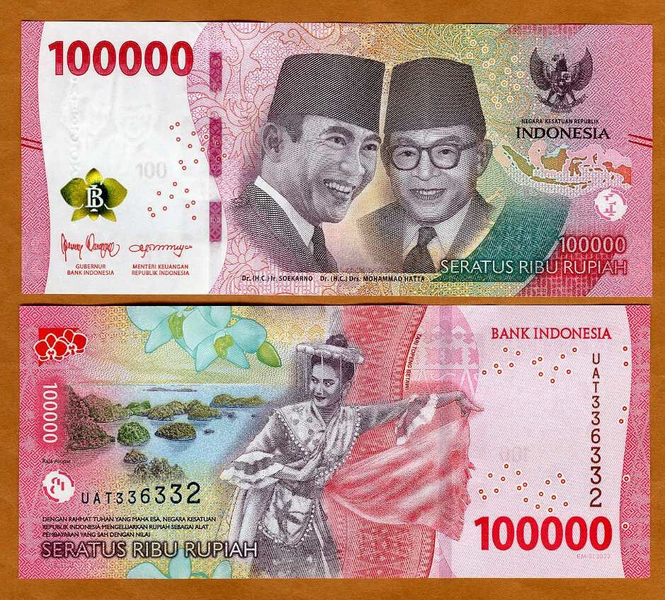 Indonesia, 100000 (100,000) Rupiah, 2022, P-New, Redesigned, UNC