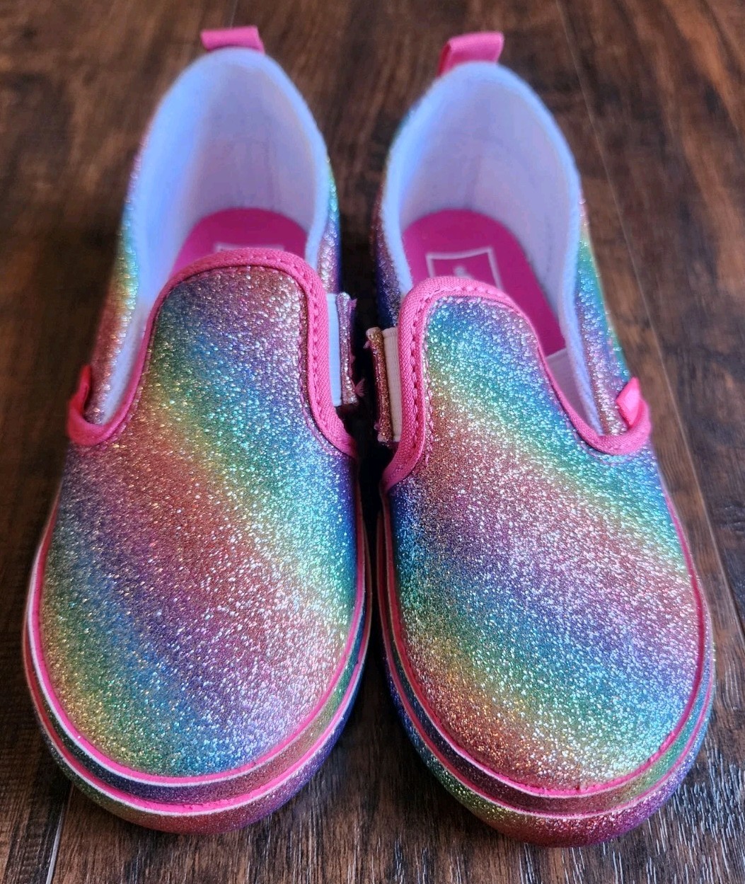 Vans Glitter Rainglow Rainbow Girls Kids Size 10 Toddler Classic Slip On Shoes