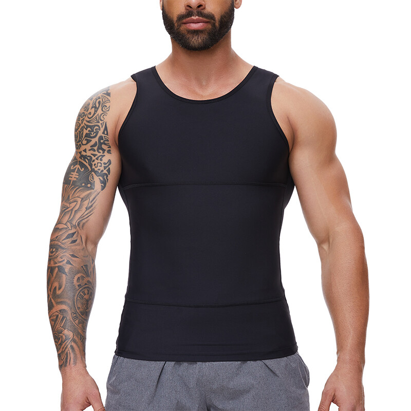Shaperluv for Men Shaperluv Tank Compression Shirt Gynecomastia Belly Shapewear