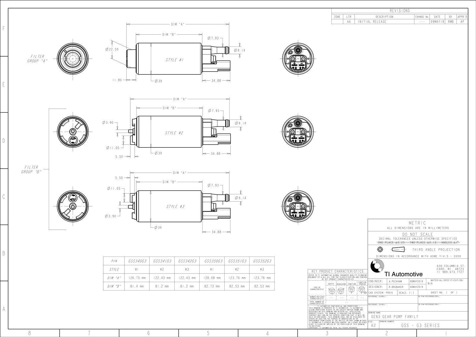 GENUINE WALBRO/TI Automotive GSS342 High Pressure 255LPH Intank Fuel Pump