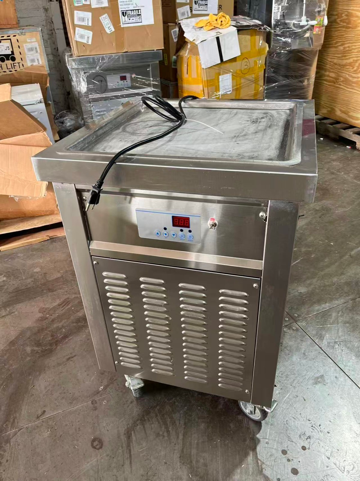 Kolice Commercial ETL 21"X21'' Square Pan Fry Ice Cream Roll Machine,90% New