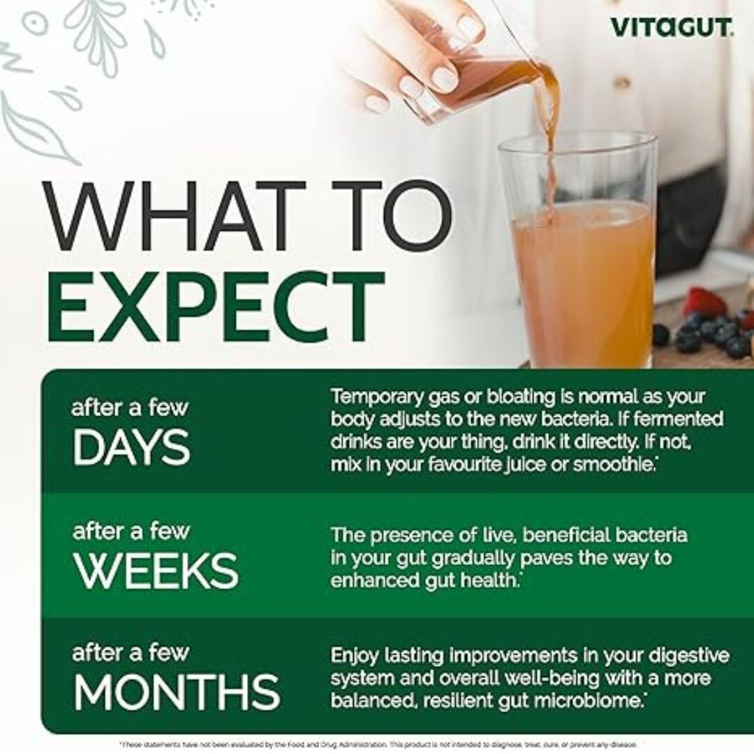 ✨ VITAGUT Liquid Probiotic Prebiotic Postbiotic 50Billion CFU 19Herbs Organic Gu
