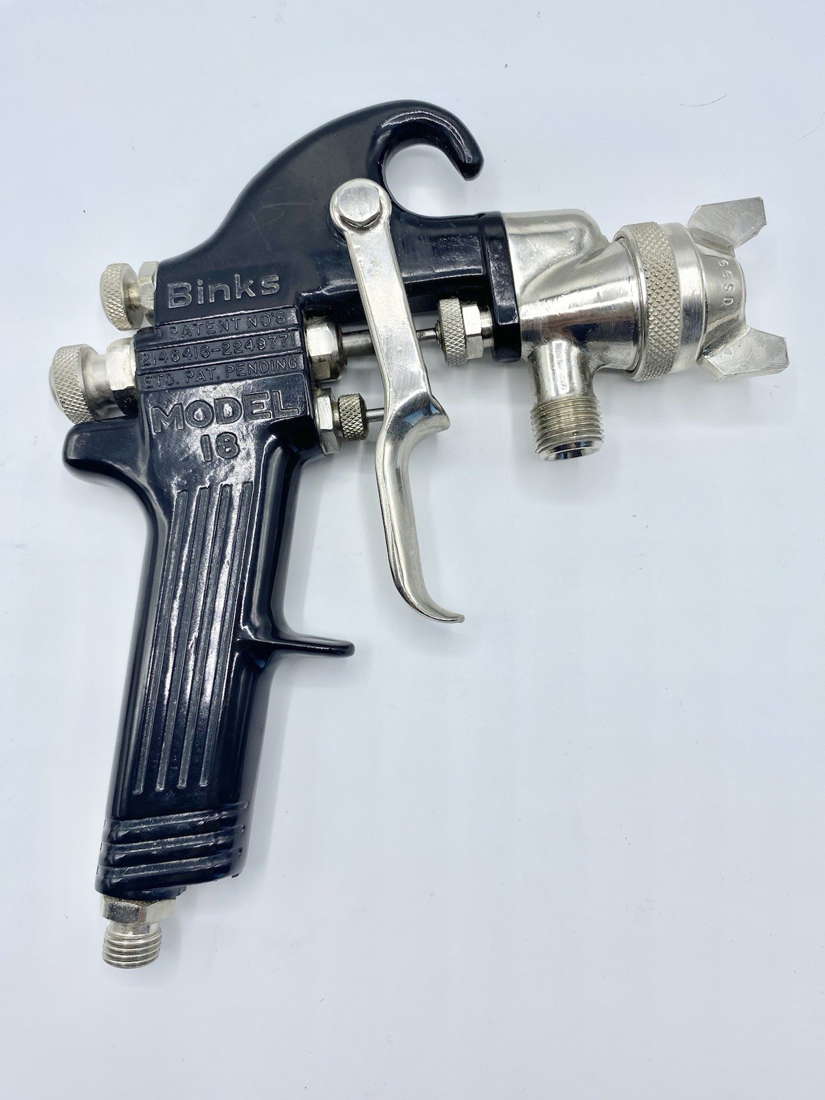 Binks Vintage Model 18 Paint Spray Gun With Sharpe 450 Canister Box/ Manuals