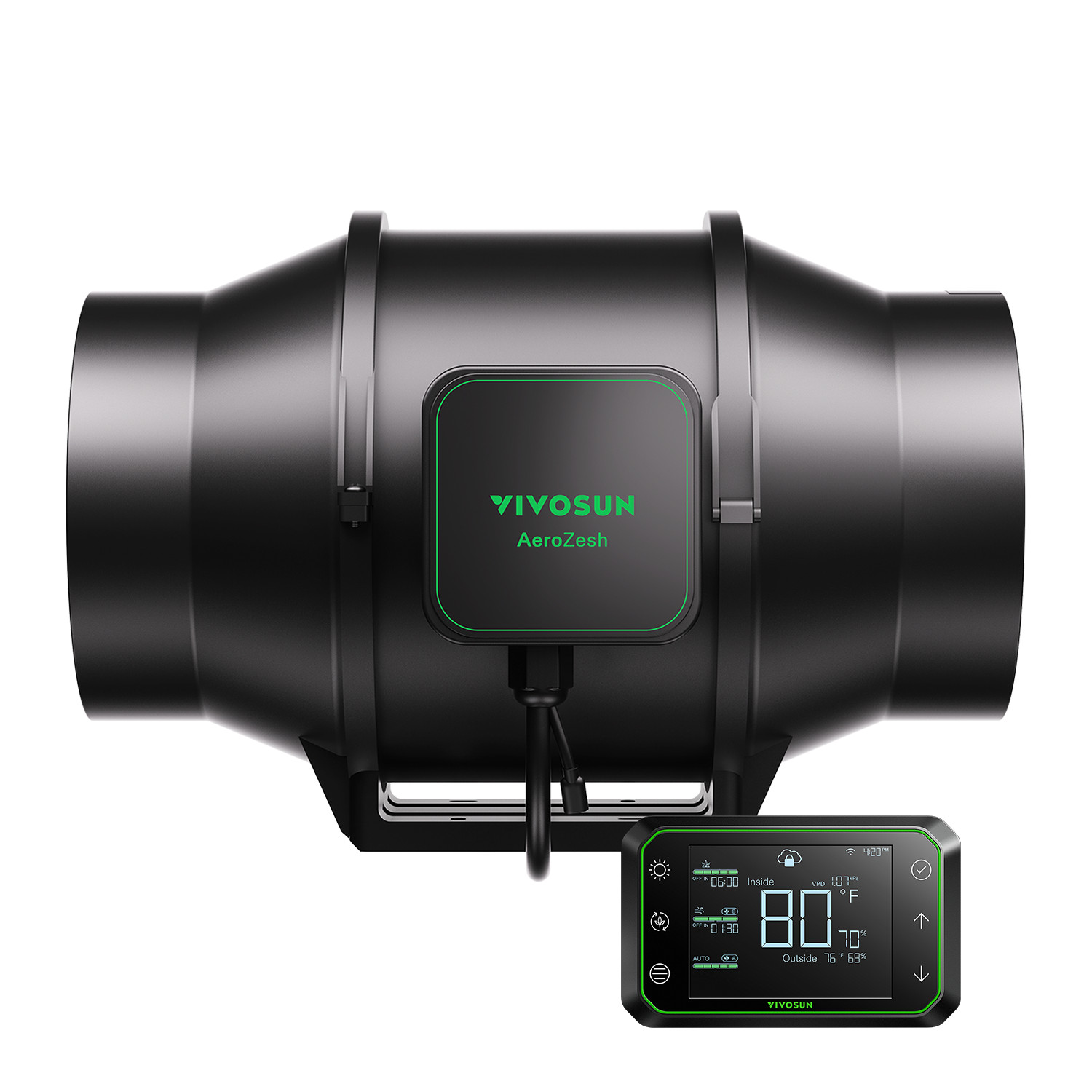 VIVOSUN AeroZesh S6 6" 405CFM Inline Duct Fan HVAC Exhaust Blower E42A Growhub