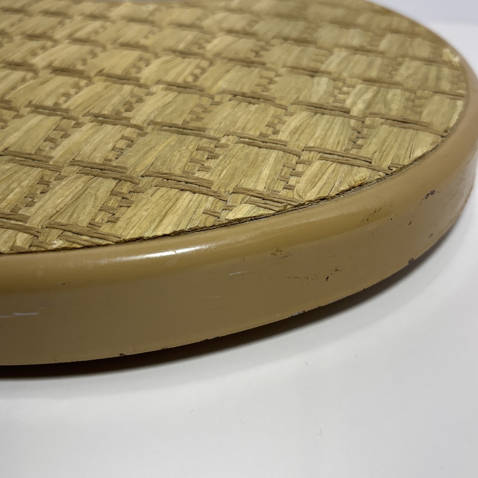 VTG Counselor Oval Bubble Viewer Bathroom Scale Mid Century Modern Rattan - USA