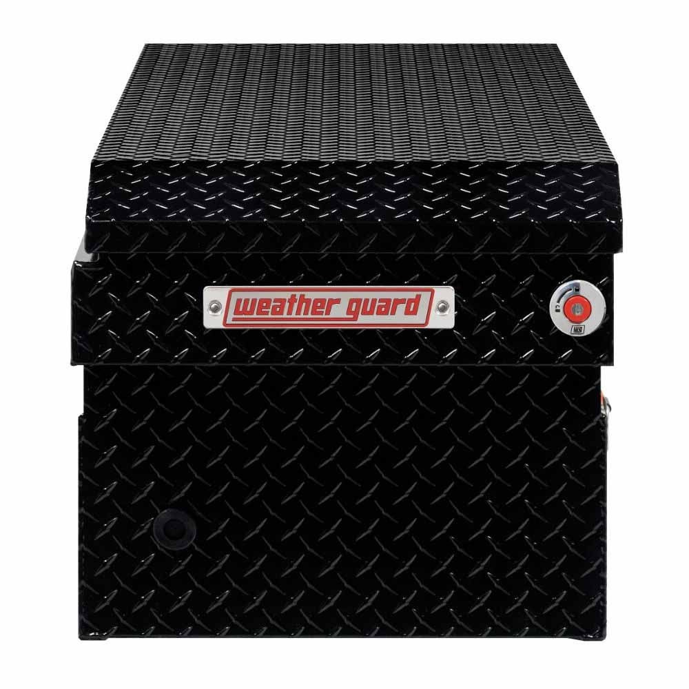 Weatherguard 127-5-04 Full Standard Aluminum Saddle Box, Gloss Black, 11.0 cu ft