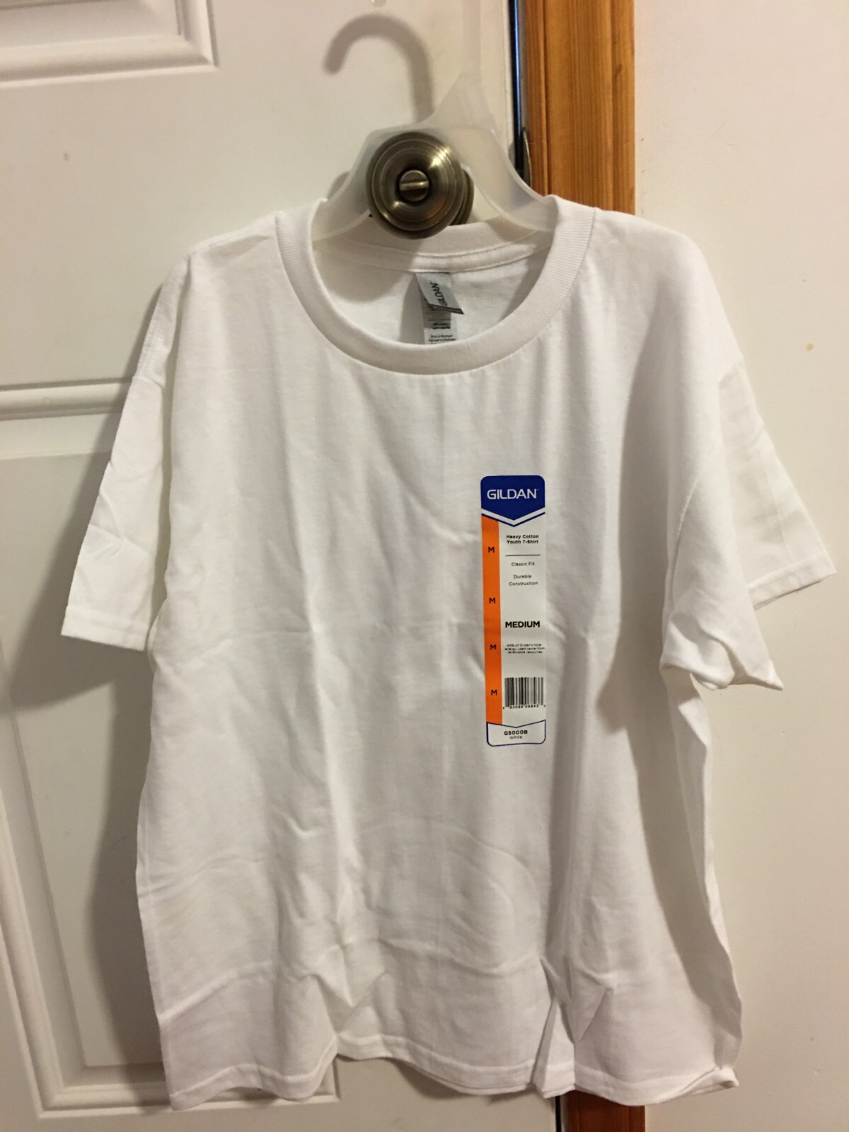 BRAND NEW LOT OF 6 BOYS SIZE M 10-12 GILDAN HEAVY COTTON SHORT SLEEVE WHITE tees