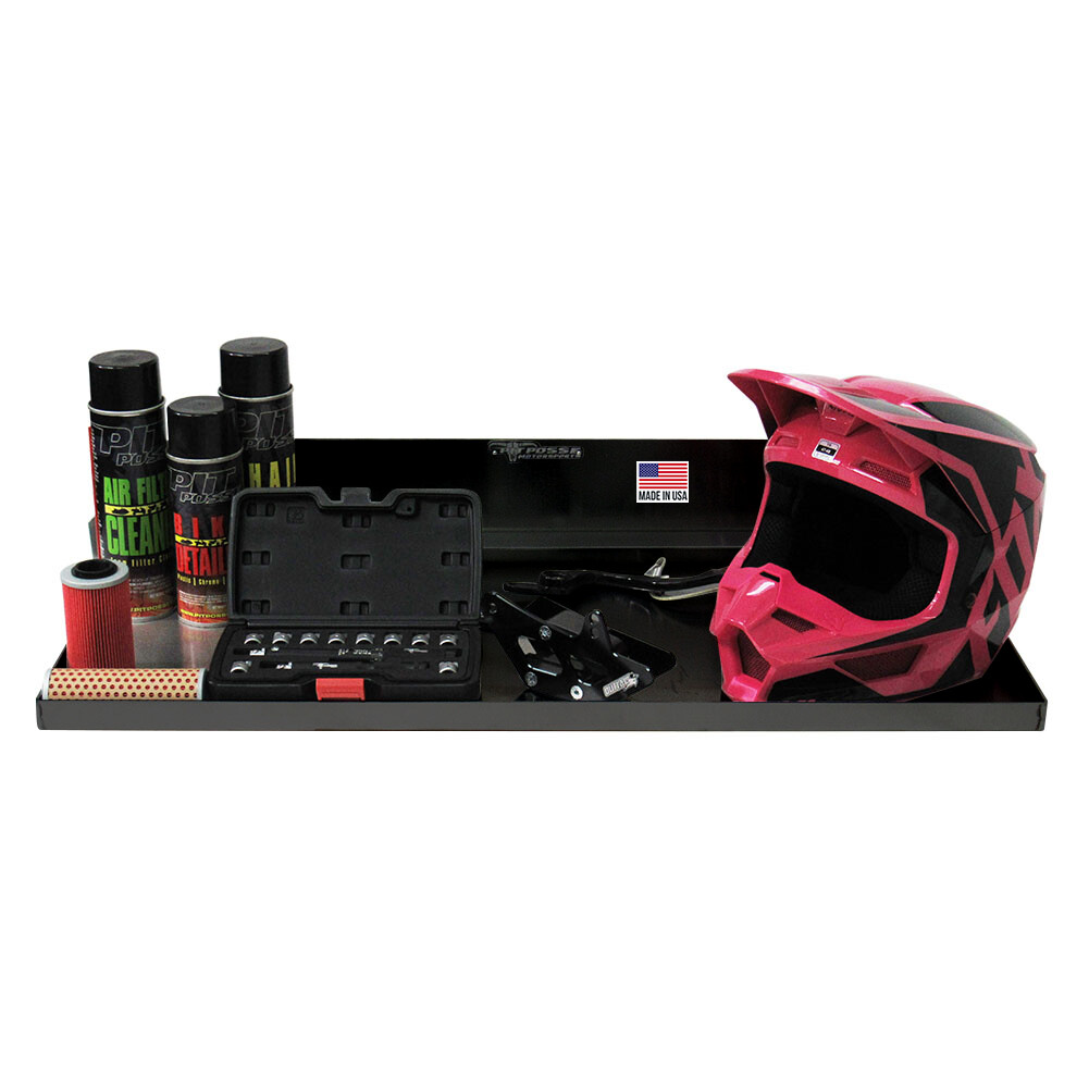 Pit Posse Aluminum Work Station Fold Down Tray Shelf Cabinet Trailer-Made in USA