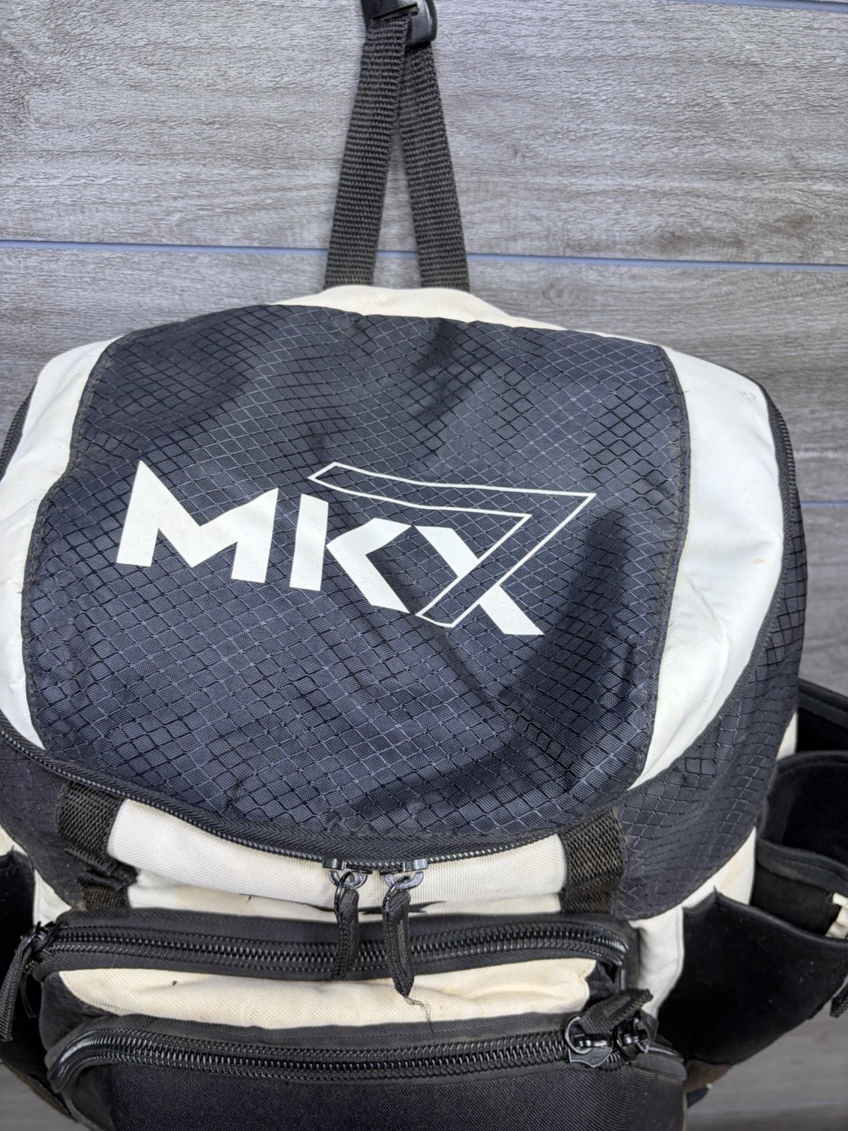 Miken MK7X Baseball Backpack Softball 4 Bat Sleeves Black White Slow pitch Large