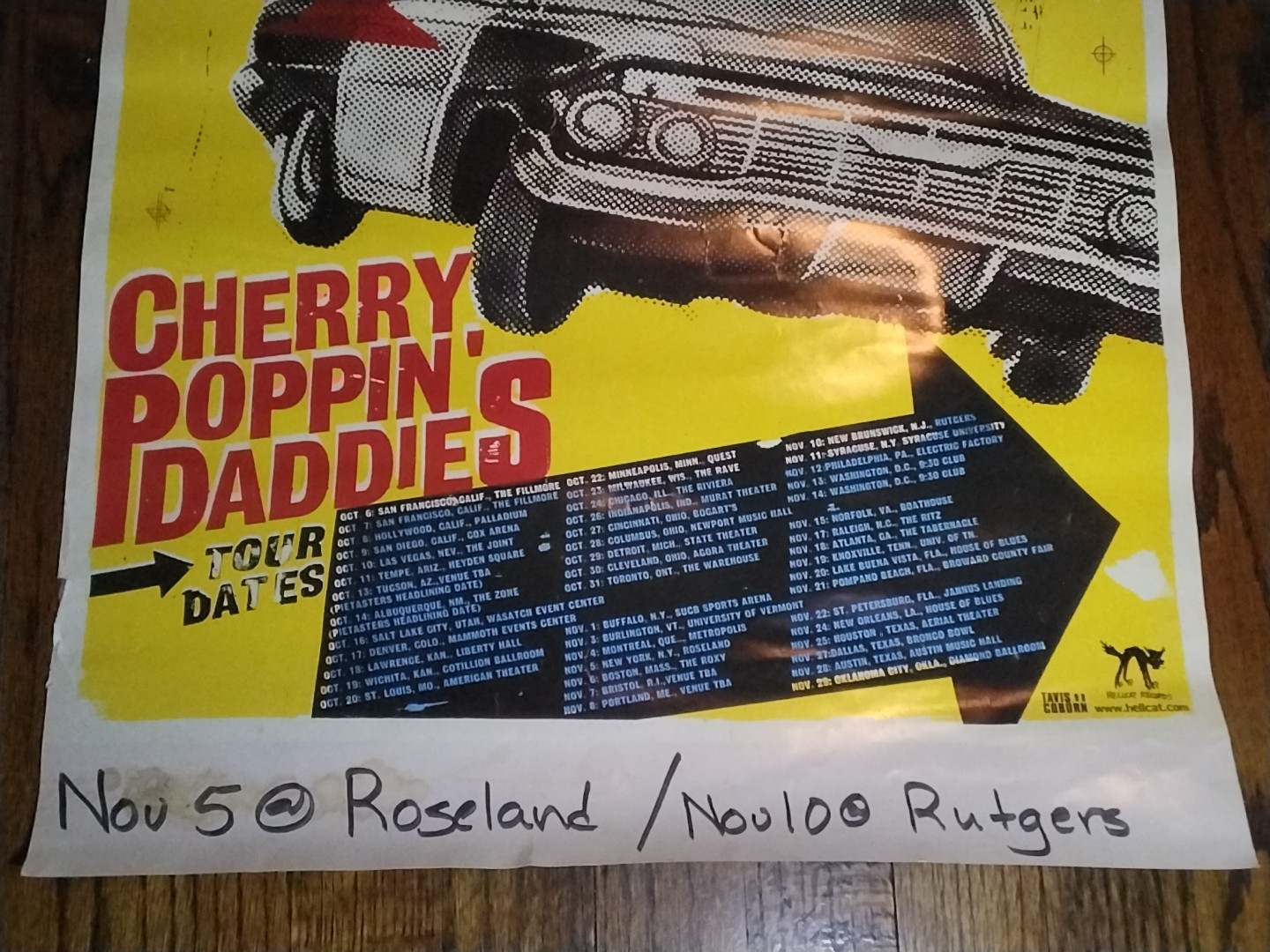 ORIG PIETASTERS CHERRY POPPIN DADDIES ROSELAND RUTGERS CONCERT POSTER INDIE PUNK