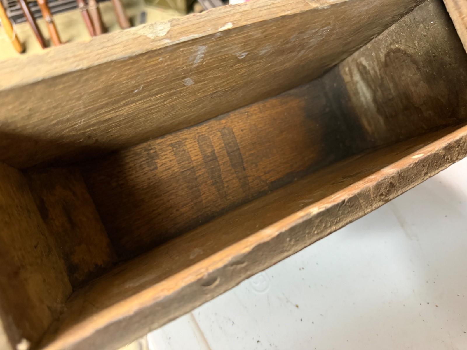 ORIGINAL WWI WWII US ARMY M1917 BROWNING 1919 WOODEN AMMO CHEST BOX-STRAP REPAIR