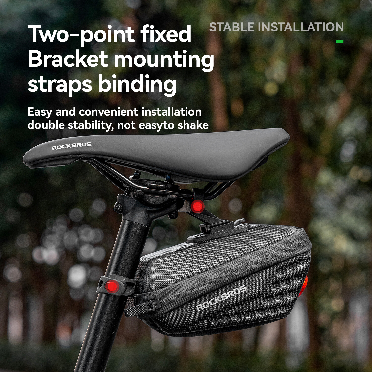 ROCKBROS Bicycle Rear Seat Saddle Bag Waterpoof Cycling Seat Bag With Taillight