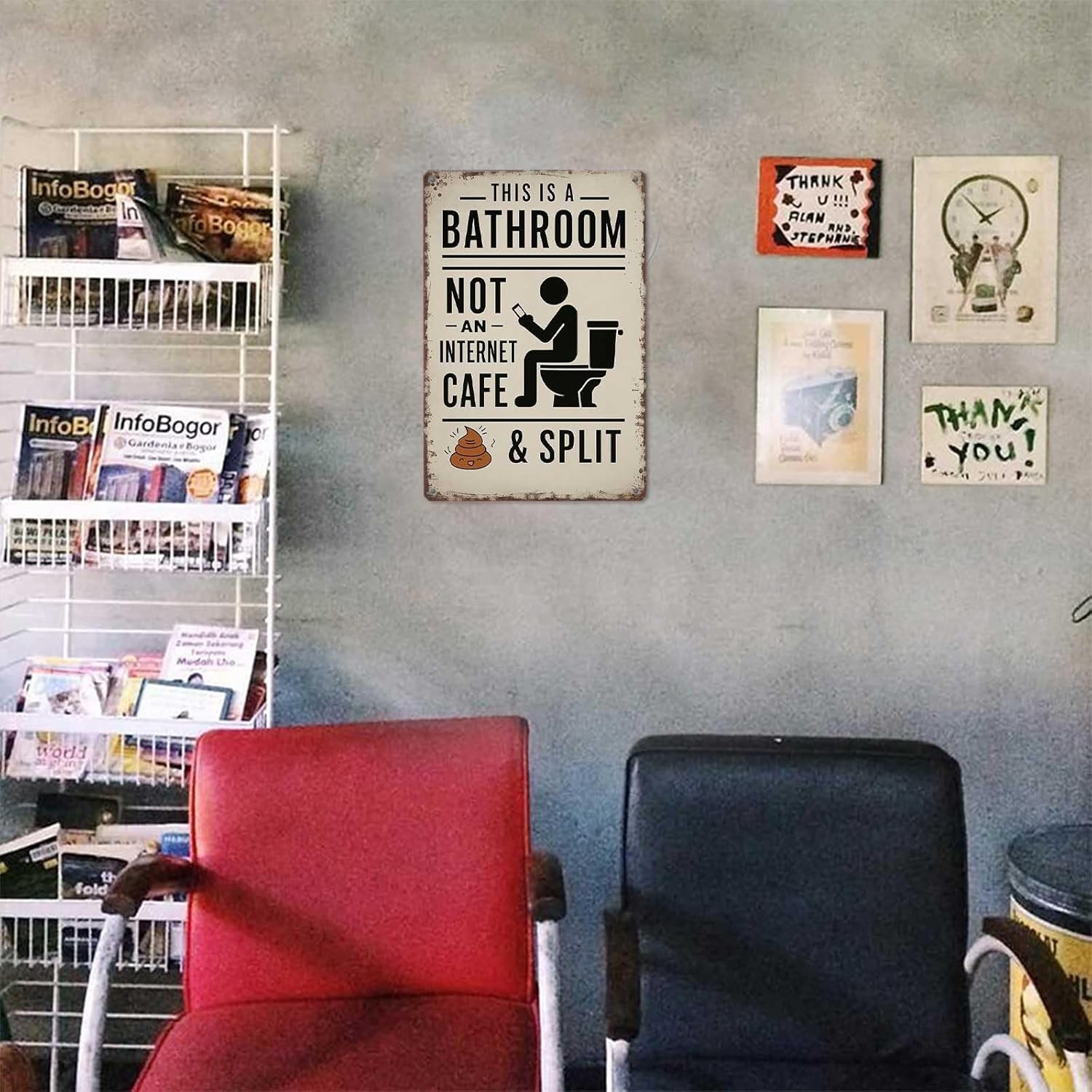 Funny Tin Metal Signs Home Décor 8x12 This Is A Bathroom Not An Internet Cafe