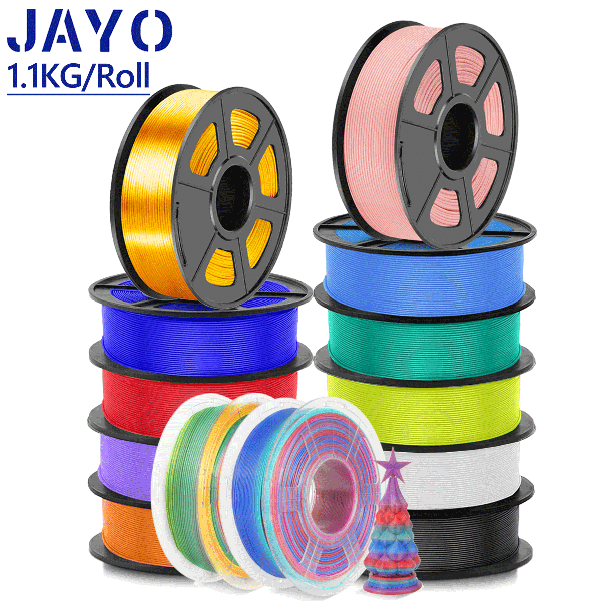 {BUY 10 PAY 6}JAYO PLA Matt PLA+ PETG SILK ABS 3D Printer Filament 1.75mm 1.1KG