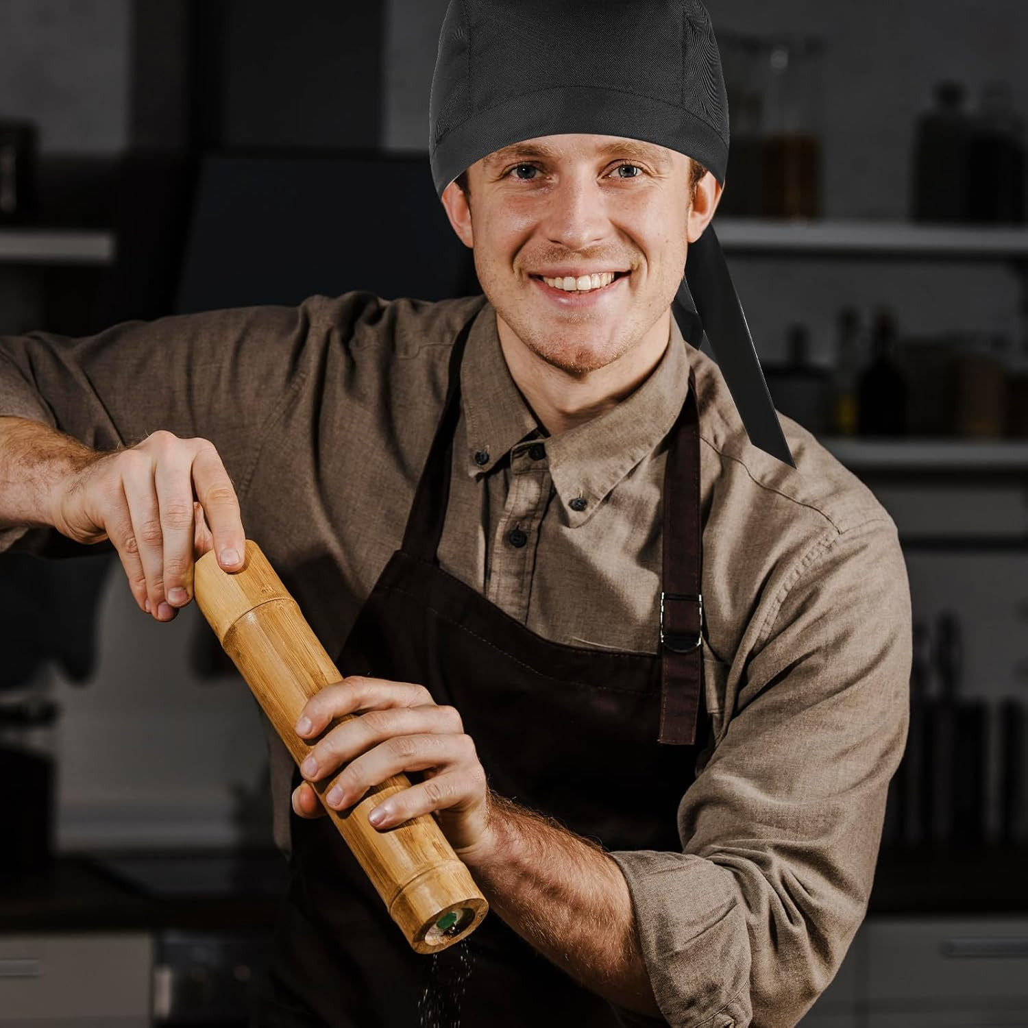 Adjustable Chef Bandanas & Skull Caps 4-Pack for Men Women