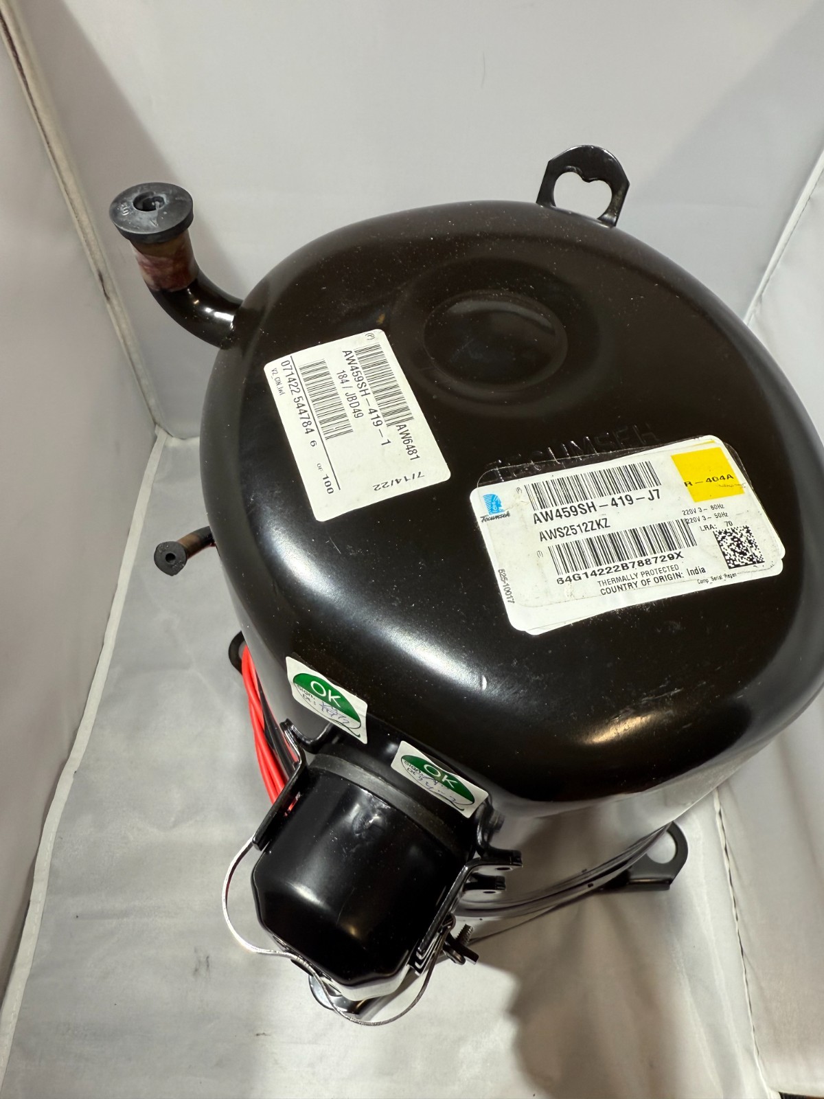 Tecumseh comp-AWS2512ZKZ- 2 1/4 hp 208-230.v 3ph 9100 Btu R404A R448A