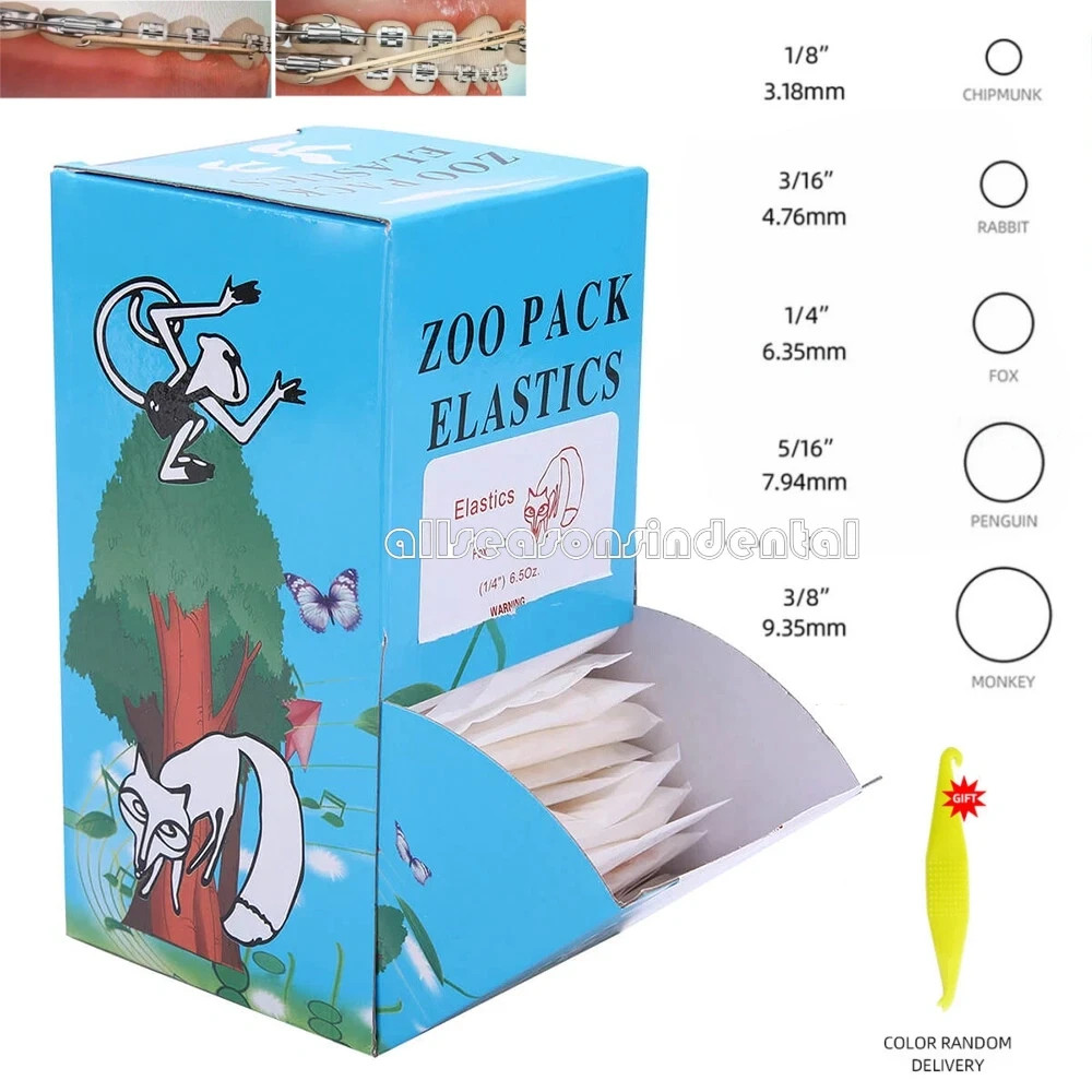 15 Options Dental Orthodontic Rubber Bands Elastics Latex Braces 3.5/5.0/6.5 Oz