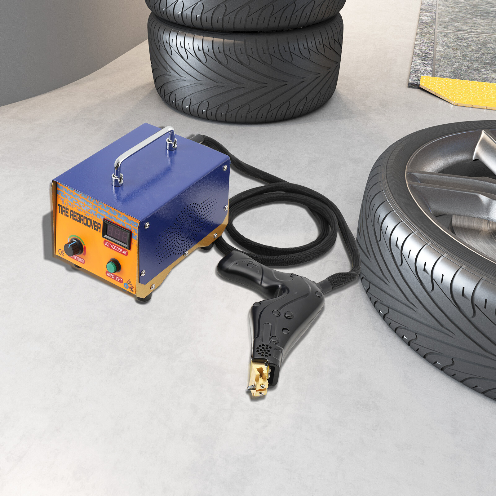 1000W Truck Tire Groover Rubber Cutter Regroover Tyre Grooving Machine + Blades