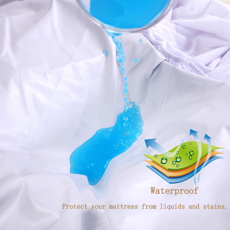 Navy Blue Waterproof Mattress Protector Cover 18" Deep Fitted Sheet All Size