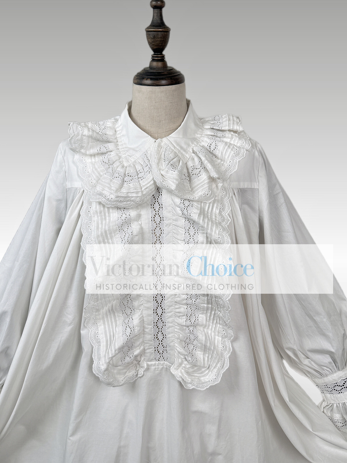 Victorian Edwardian Vintage White Cotton Nightgown Nightdress Ankle Length SD003