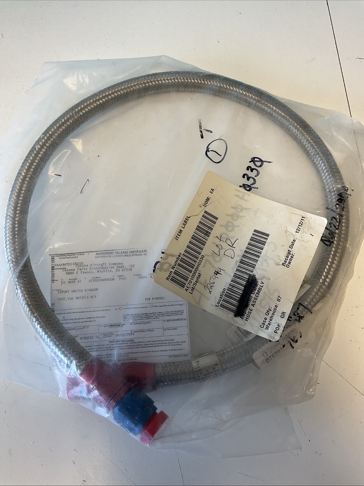 Cessna Hose Assy P/N AE7010000H0330