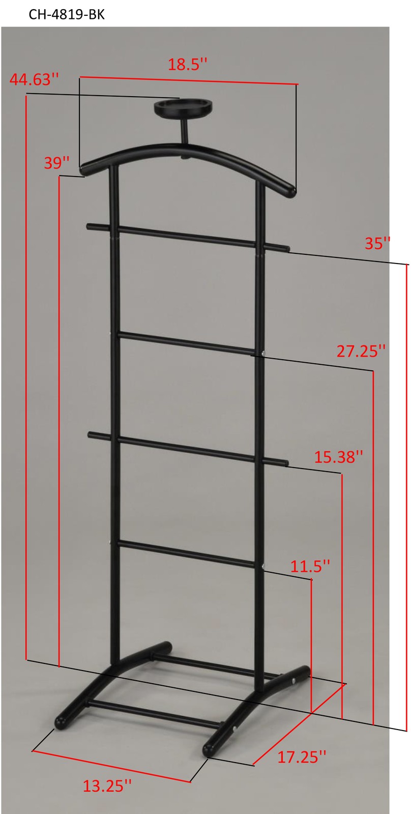 Kings Brand Furniture - Menros Metal Suit Valet Stand, Clothes Rack, Black