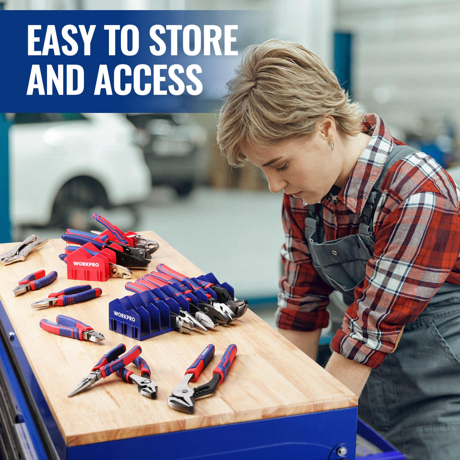 2-Pack Plier Organizer Rack 20 Slots w/Non-Slip Rubber Base Pliers Not Include