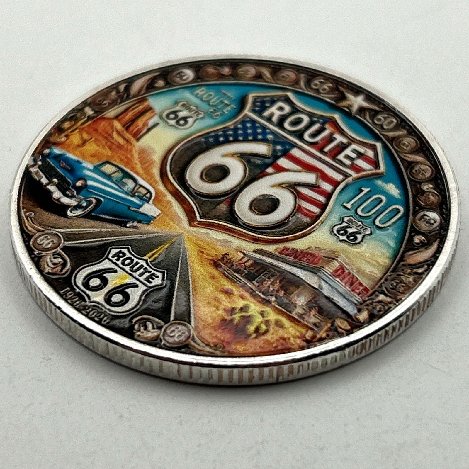 US ROUTE 66 💥 100 Year Anniversary Commemorative Token Coin 40mm