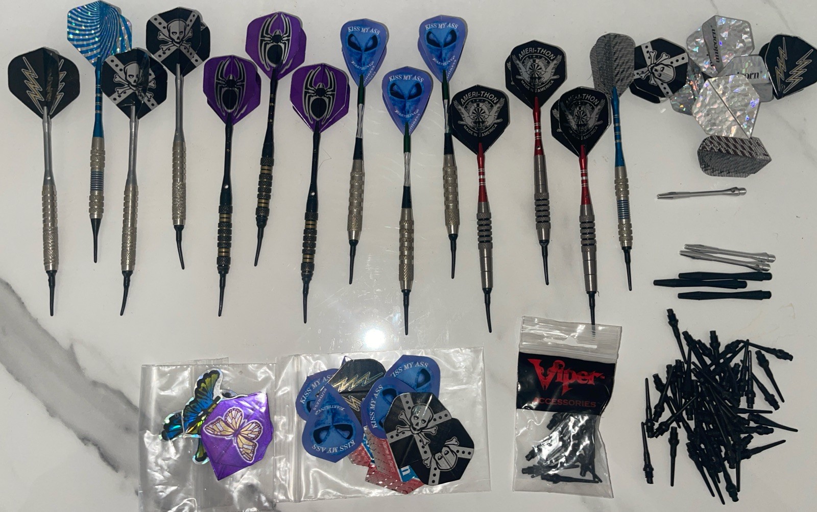 Used Darts Lot Soft Tip 14 plus extra accessories
