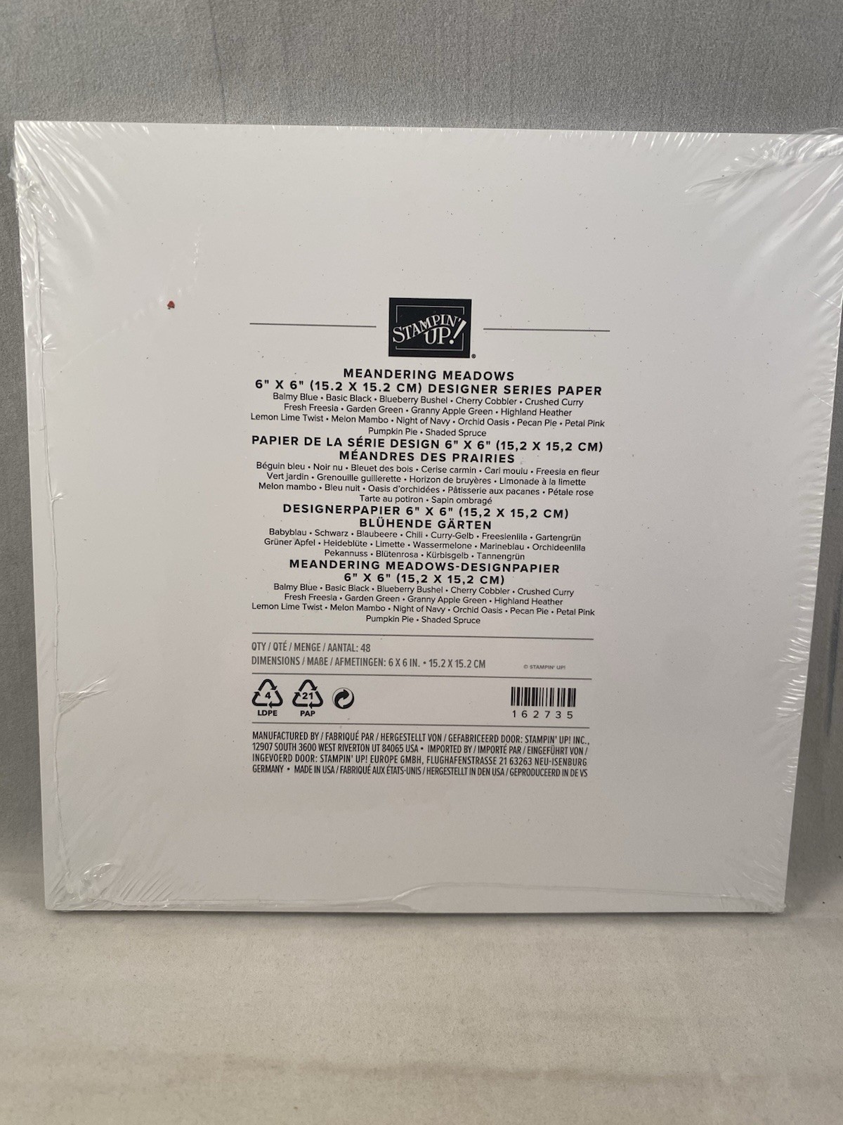 MEANDERING MEADOWS Designer Series Paper DSP Stampin Up Full Pack 48 Sheets 2602