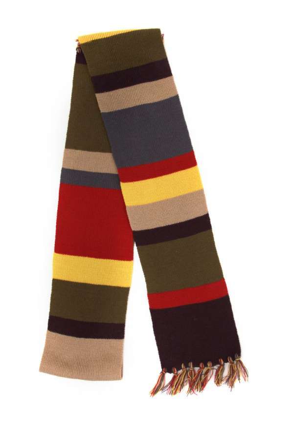 Doctor Who Licensed Fourth Doctor 6 Foot Long Multi Colored Striped Knit Scarf