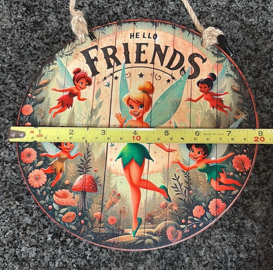 Disney Tinker Bell and Friends Hello Friends Wood Sign