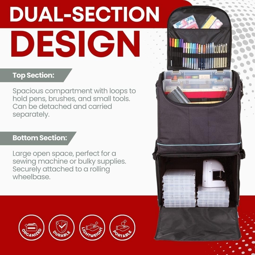 ArtBin 6922SP Tote Express Rolling Portable Art Craft & Sewing Storage Organizer