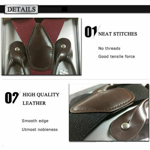 TECHTONGDA Hot Adjustable 4 Color Button Holes Link Men's Elastic Suspenders