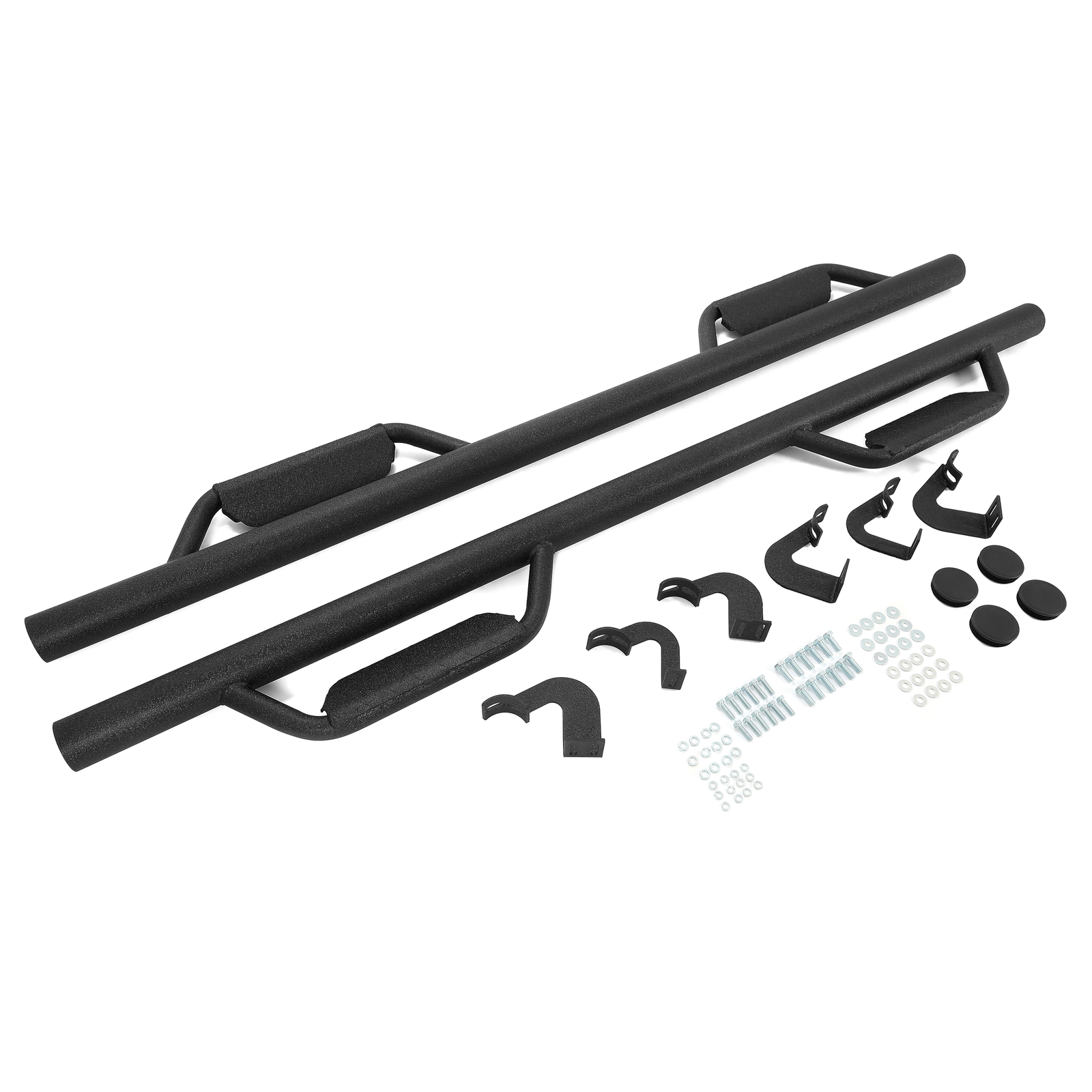 Pair For Toyota Tacoma 05-23 Black Double Cab Side Steps Nerf Bar Running Boards