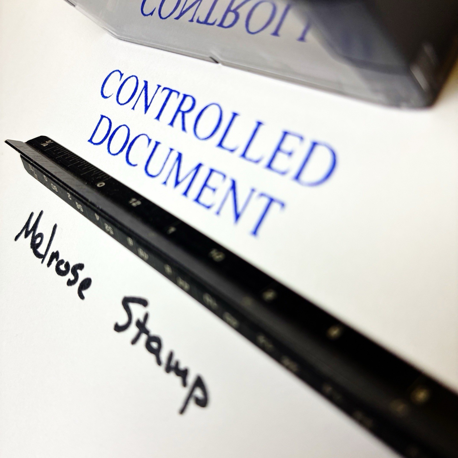 Controlled Document Rubber Stamp Blue Ink Self Inking Ideal 4913