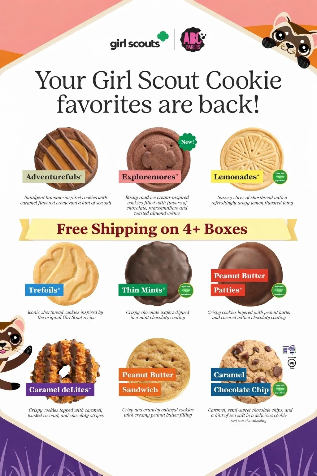 2026 Girl Scout Cookies All Flavors Available *No Minimum required* 4+=FreeShip!