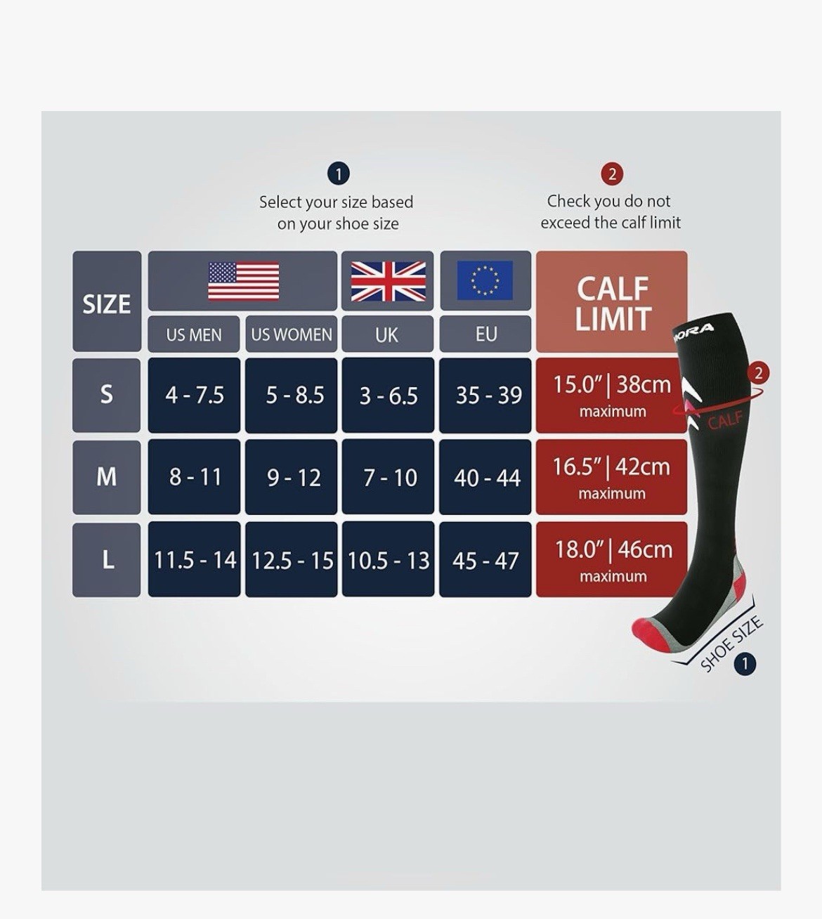 Compression Socks for Men and Women (Graduated Compression, Seamless Toe Seams)