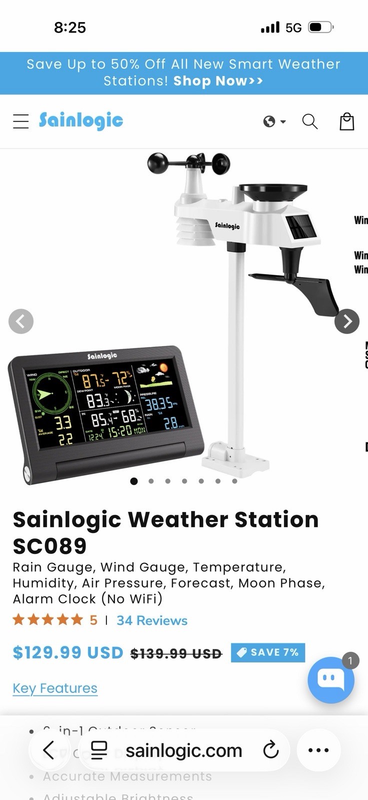 Sainlogic SC089 Wireless Weather Station New Open Box