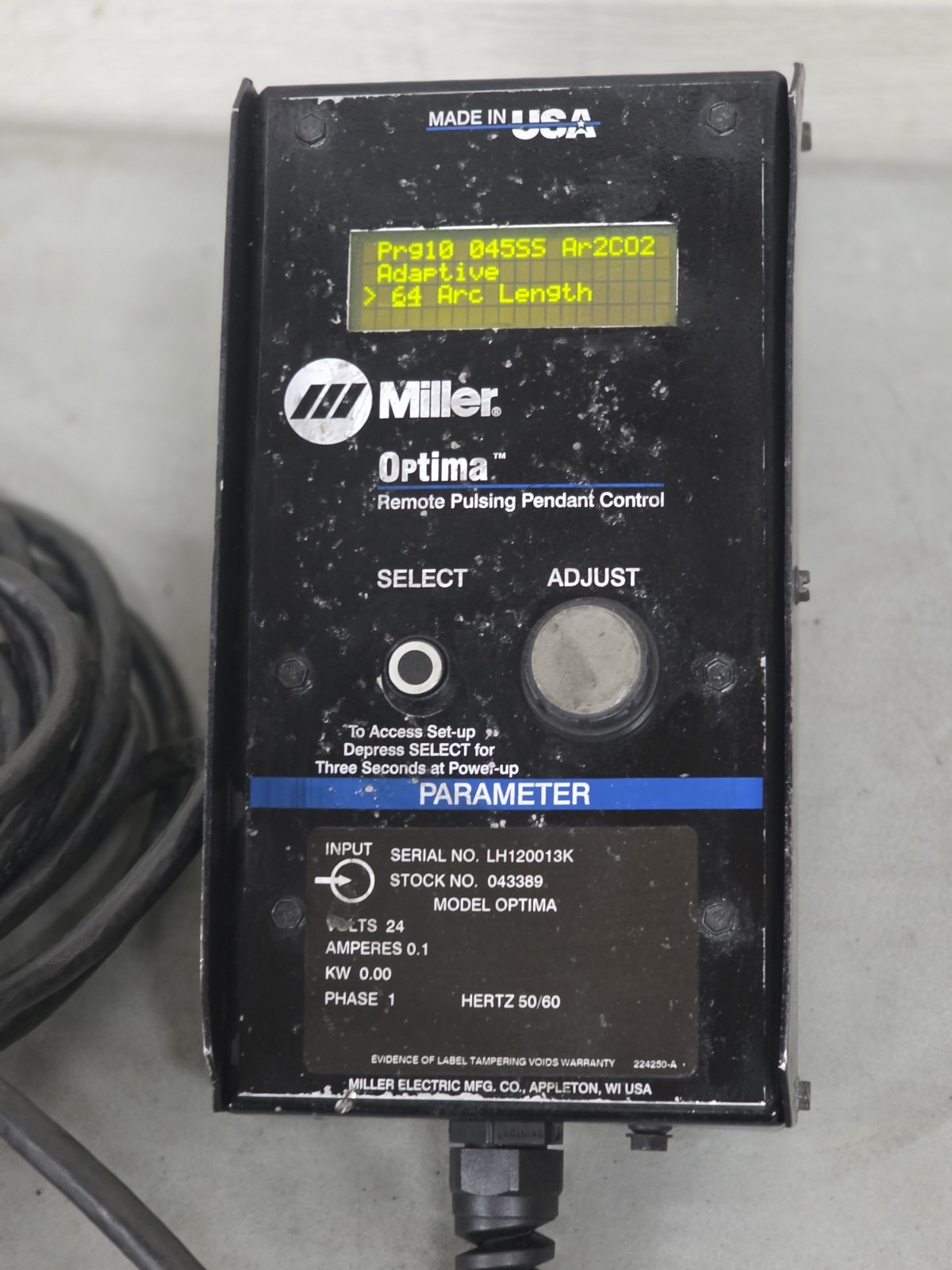 Miller Optima Welding Pendant Control 043389 #2