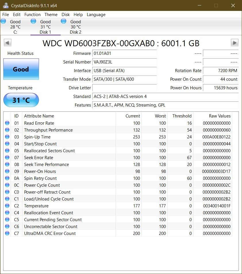 Western Digital WD Black HDD WD6003FZBX 6TB w/ 256MB Cache 6Gb/s 7200rpm 3.5"