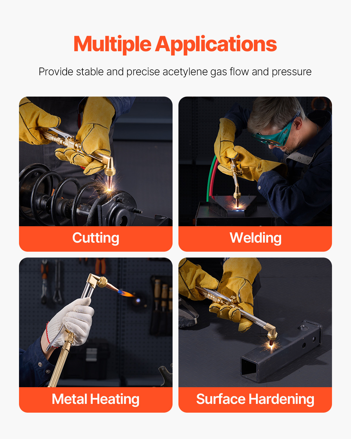 VEVOR Oxygen Acetylene Torch Kit 14PCS Gas Welding Cutting & Portable Case Hose