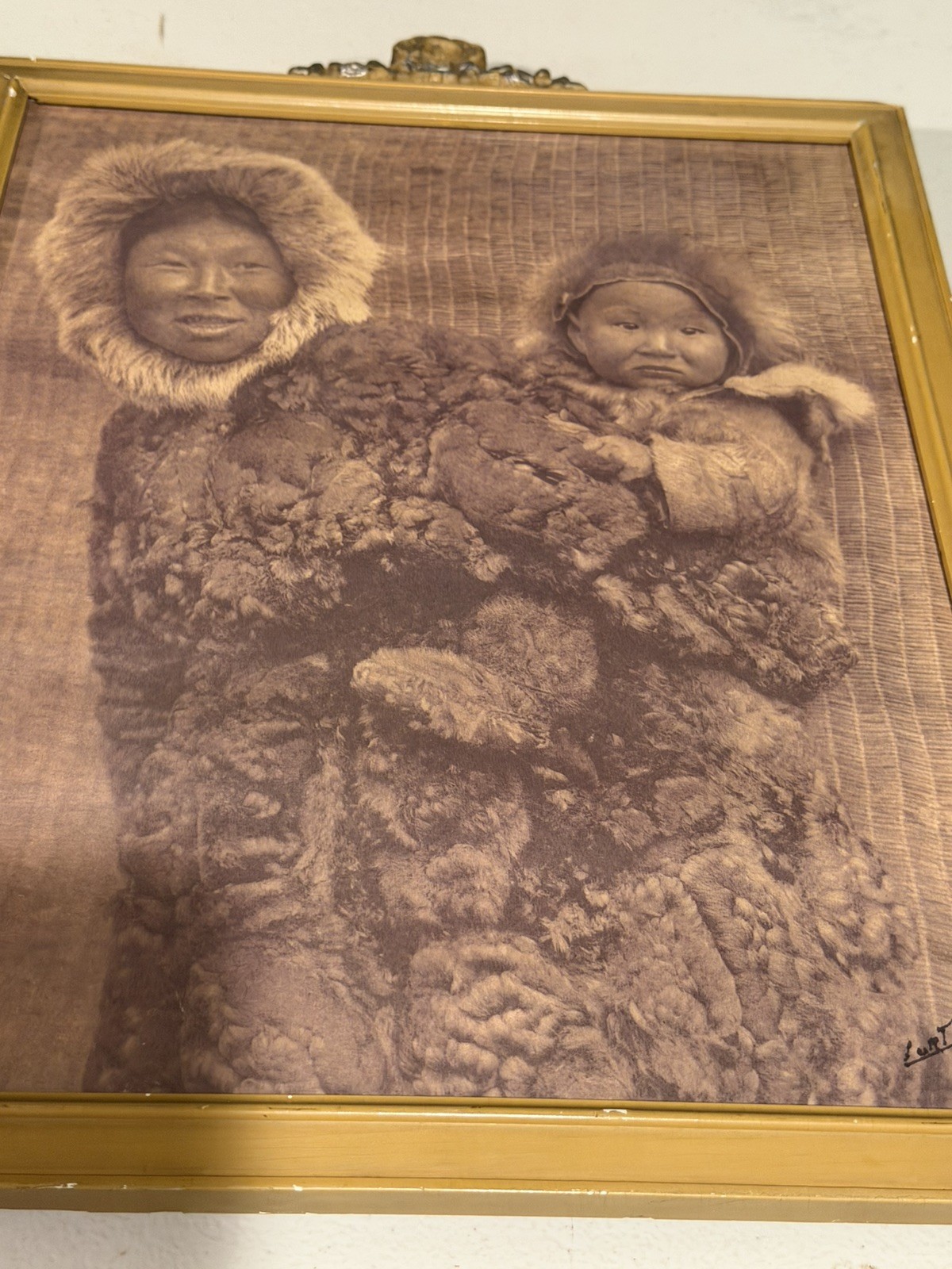 VINTAGE EDWARD CURTIS PHOTO / WOMAN & CHILD NUNIVAK/ ALASKA INUIT, ESKIMO